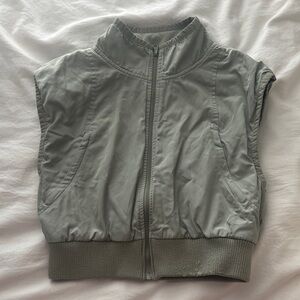 Stylish green/Gray Zip-Up Vest